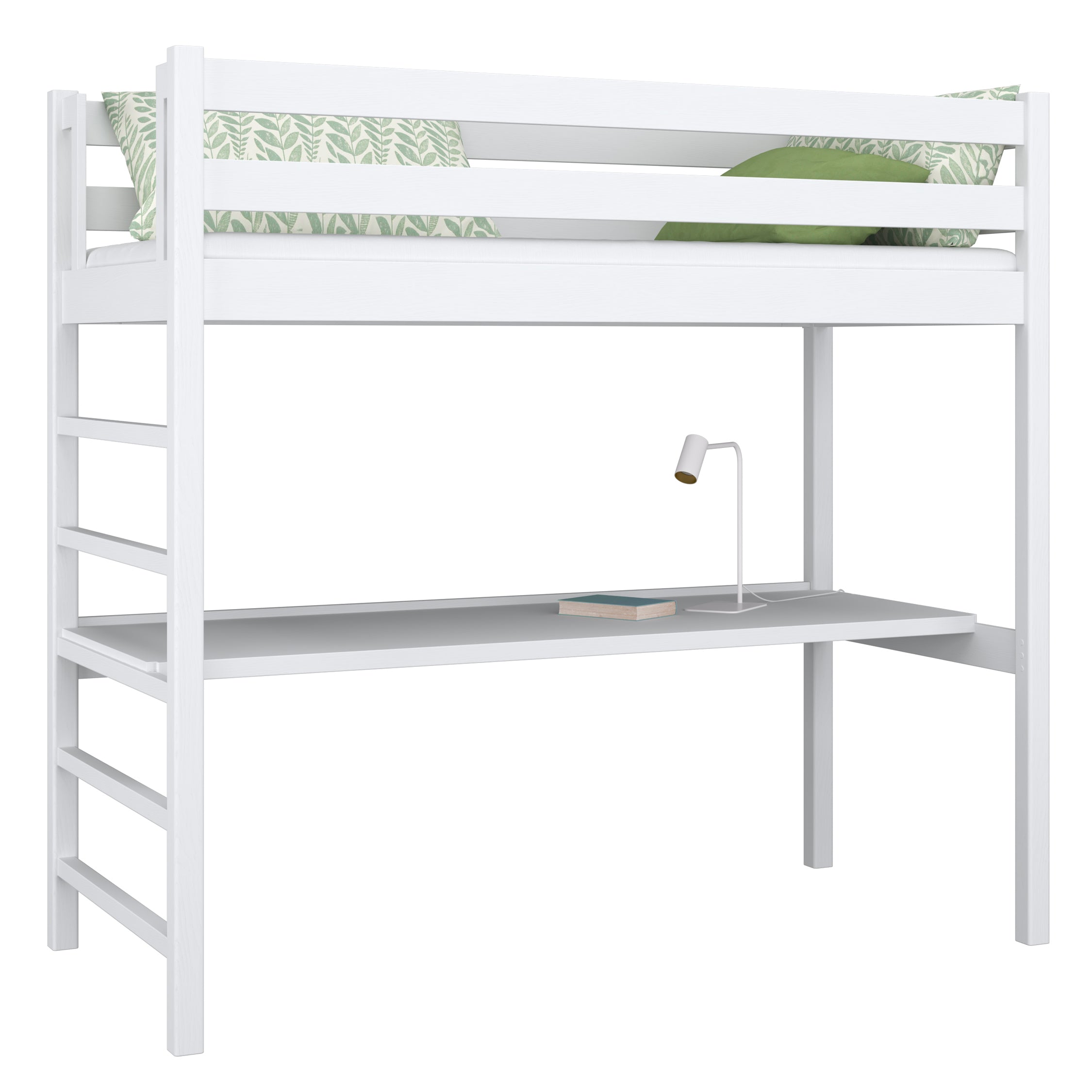 Hochbett mit Schreibtisch N01 RAL/NCS – aus Holz, Farbe an Innenraum angepasst, Nizio Home
