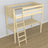Loft bed clear pine wooden – top view of the sleeping area, Nizio