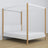 Doppelbett Weiß-Eiche mit Baldachin – Dekorationsrahmen aus Holz, scandi