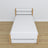 Bett Weiß-Eiche – Schublade für Matratze, Holzdetails, Nizio Home