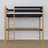 Black and Oak Wooden Loft Bed with Desk – Frame and Slats, Nizio