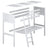 White and Oak Wooden Loft Bed with Desk – Scandi Room Arrangement, Nizio