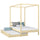 Wooden canopy bed with mattress drawer clear pine – scandi child’s room