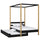 Wooden canopy bed with mattress drawer black-oak – scandi child’s room