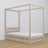 Bleached Oak Canopy Bed – Drawer for Additional Mattress, Oak