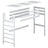 Holz-Hochbett N01 in Weiß – abgerundete Kanten, keine sichtbaren Schrauben
