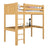Lit mezzanine avec bureau en bois pin naturel – chambre d'enfant, scandinave Nizio