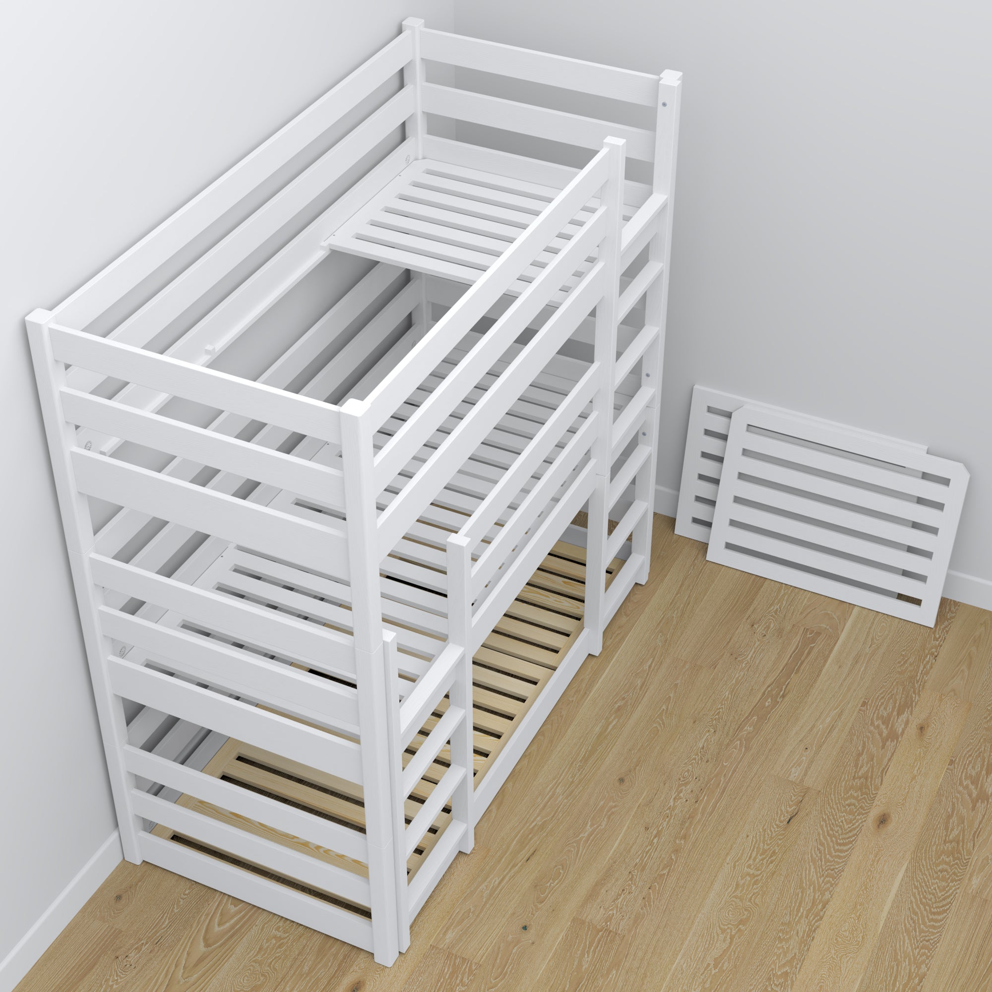 Sommier en pin pour lit superposé 3 niveaux Nizio – base durable