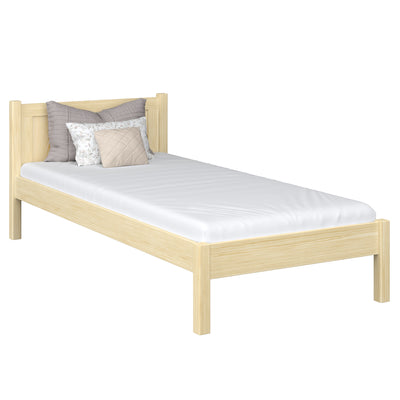 Lit simple en bois pin incolore – chambre d'enfant, bois massif, style scandinave