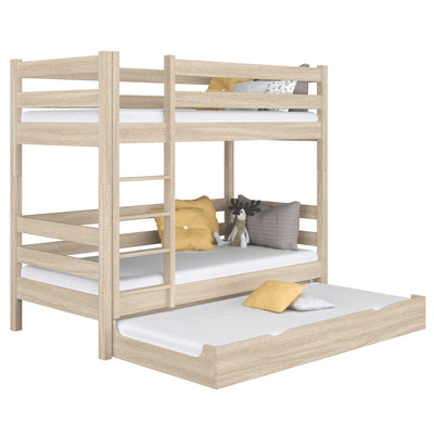 Oak Bunk Bed with Mattress Drawer Bleached Oak – Scandi Children’s Room