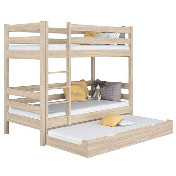 Oak Bunk Bed with Mattress Drawer Bleached Oak – Scandi Children’s Room