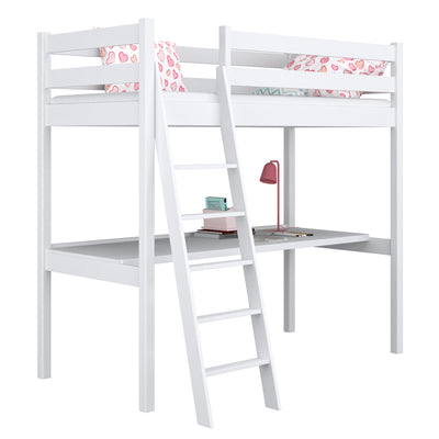 Loft Bed with Desk N03 Wooden in Custom RAL/NCS Color – Solid Wood, Nizio