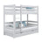 Lit superposé avec tiroir en bois gris – chambre d'enfant, bois massif, scandinave