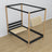 Wooden black-oak canopy bed – scandi child’s room arrangement