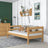 Holz-Sofabett Kiefer natur – Seitenansicht, Form und Proportionen des Möbels