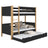 Black and Oak Wooden Bunk Bed with Mattress Drawer – Scandi Children’s Room
