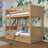 Oak Bunk Bed Natural Oak – Ladder, Rails, Drawer for Extra Mattress