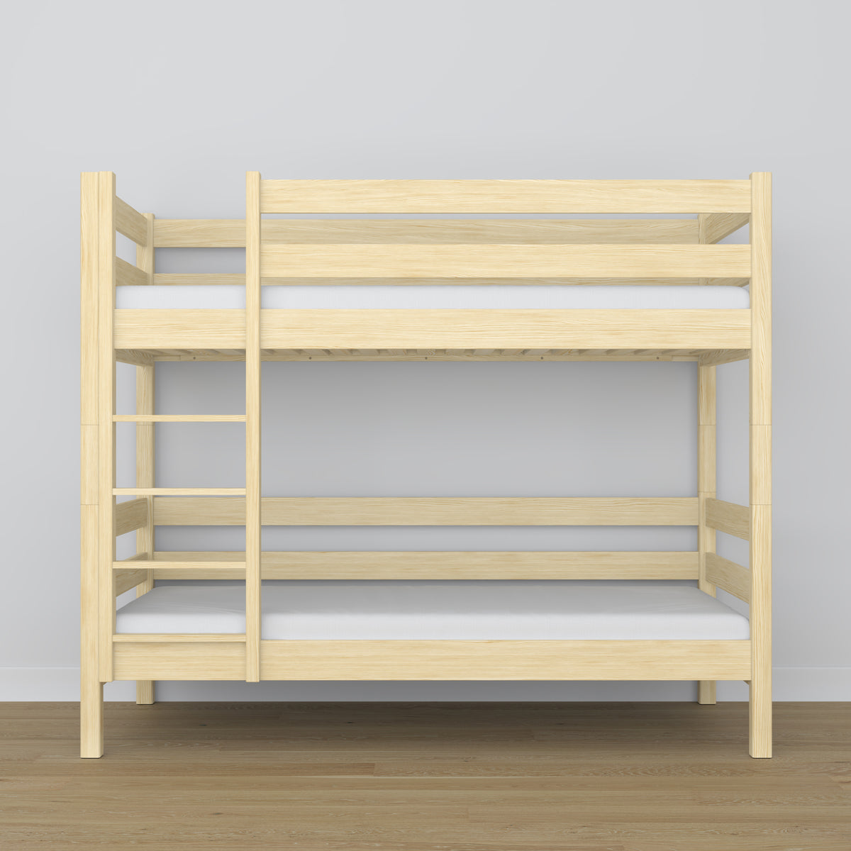 Clear Pine Wooden Bunk Bed – Slatted Frame, Durable Joinery Joints