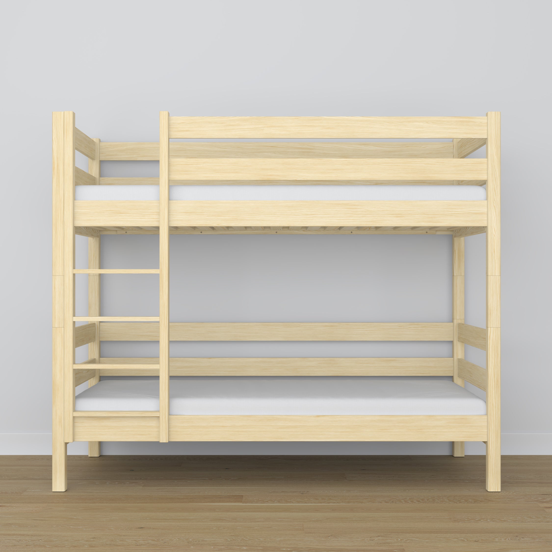 Clear Pine Wooden Bunk Bed – Slatted Frame, Durable Joinery Joints