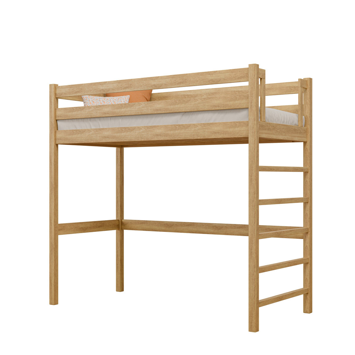 Eichen-Hochbett N01 Scandi Eiche natur