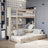 Lit superposé avec tiroir pour matelas en chêne chêne blanchi – chambre d'enfant scandinave
