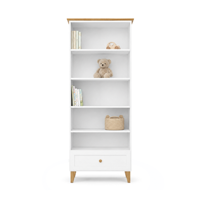 Étagère 1S 80 Scandi en bois blanc / chêne naturel