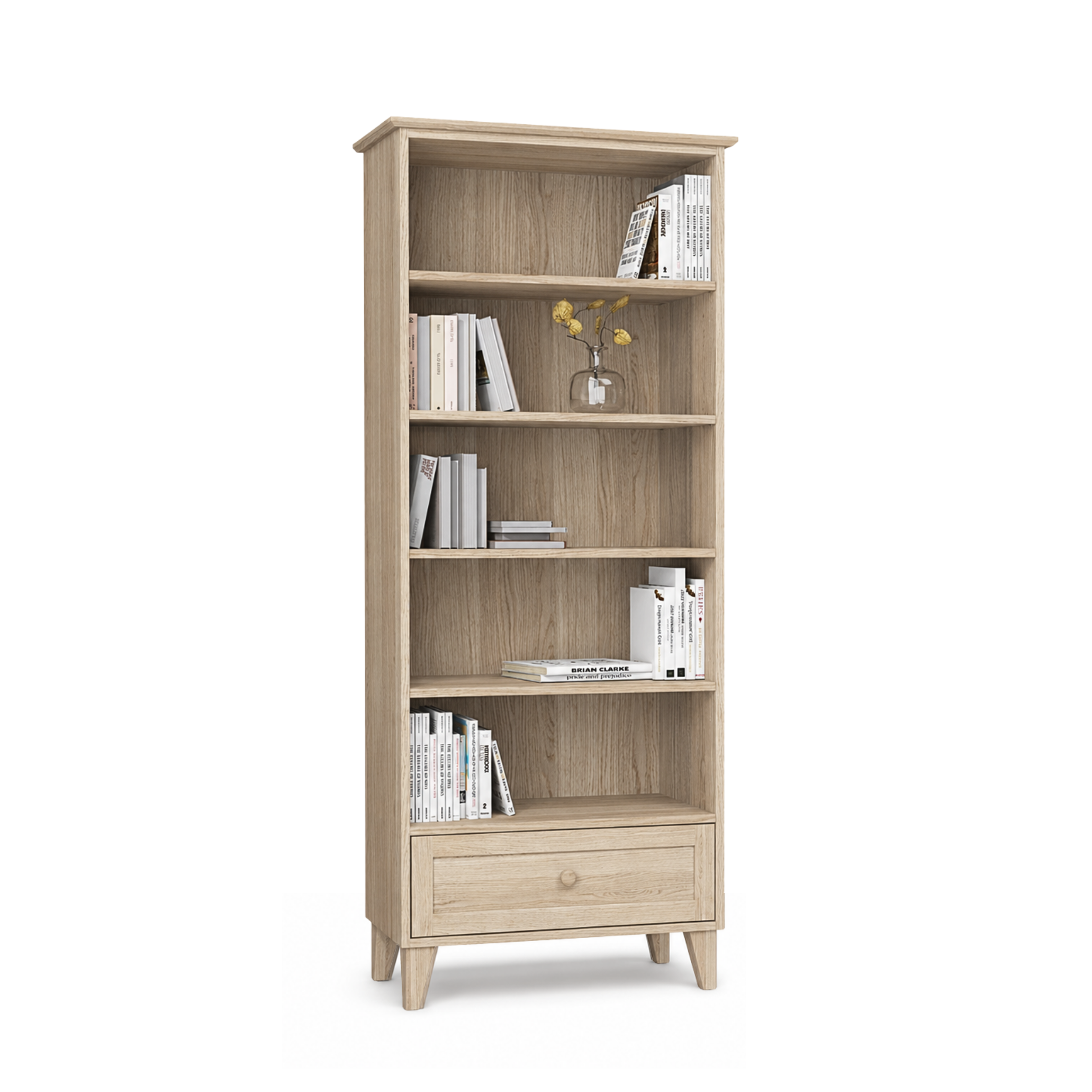 Étagère 1S 80 Scandi en chêne chêne blanchi