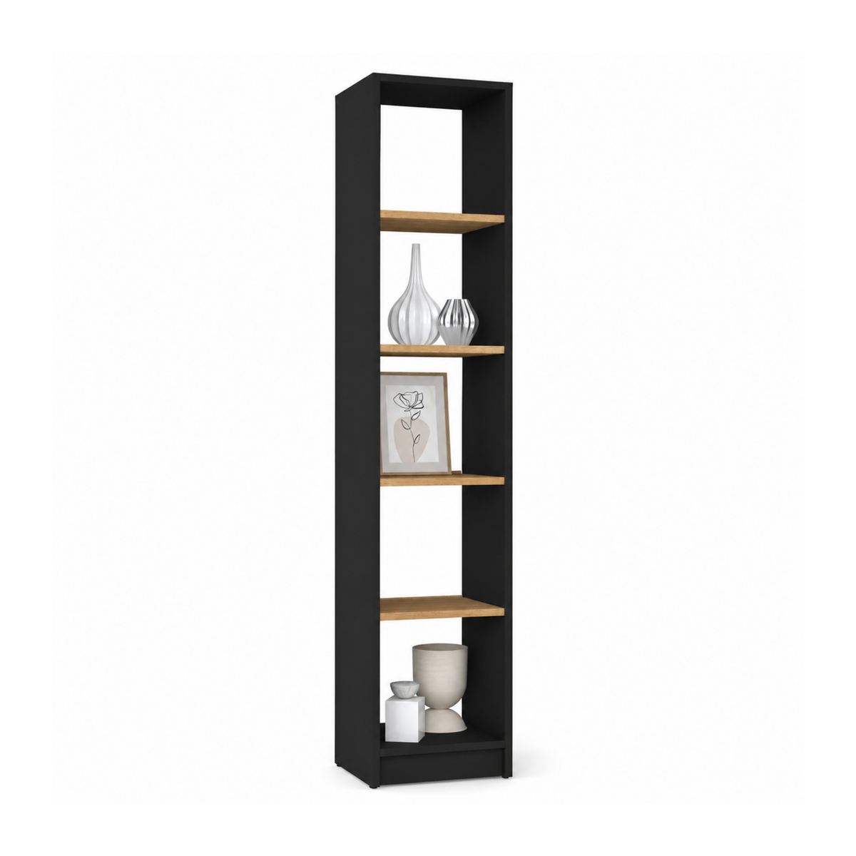 Holzregal N01 schwarz / Eiche
