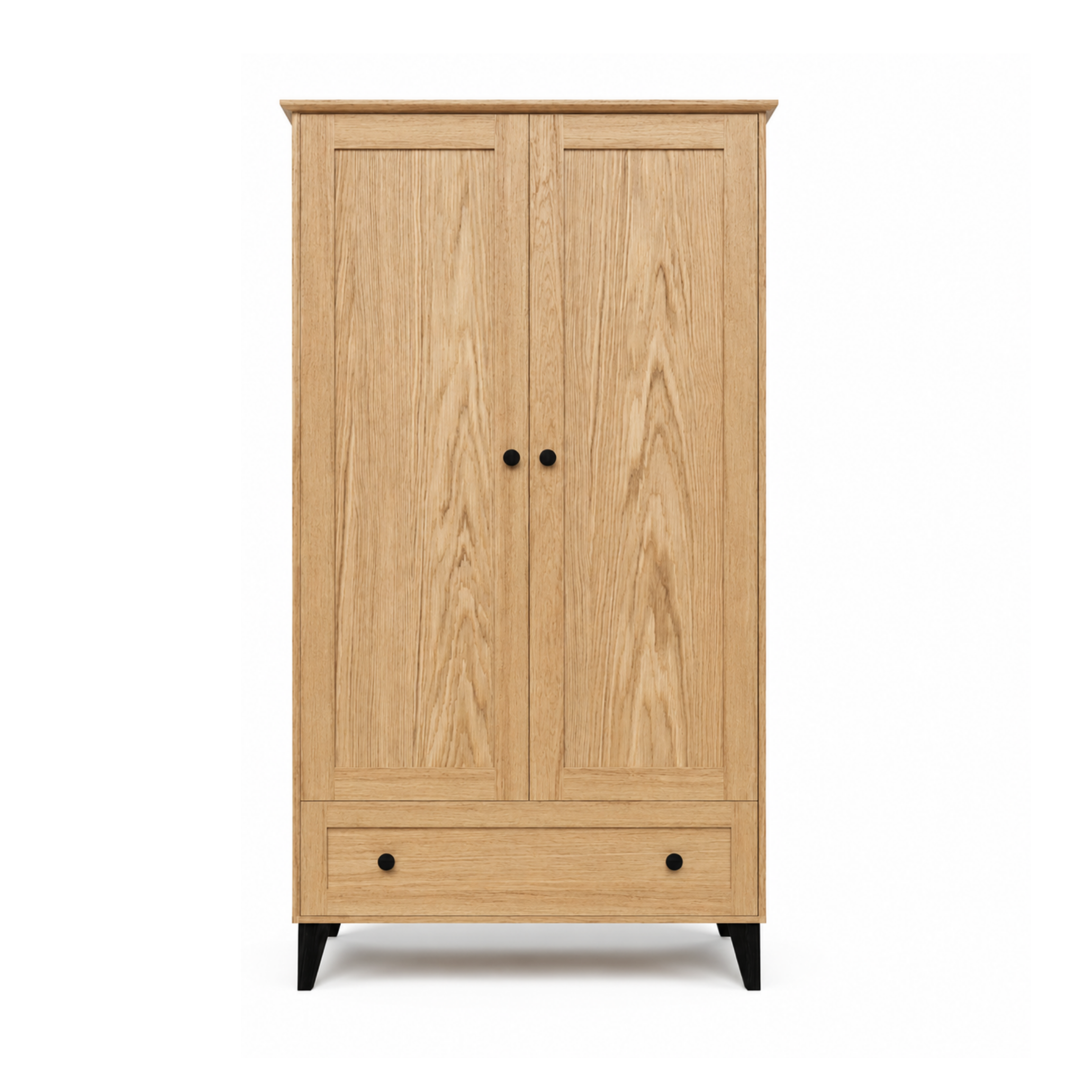 Armoire 2D1S Scandi en chêne chêne naturel / noir