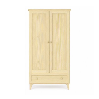 Pine wardrobe 2D1S Scandi clear pine