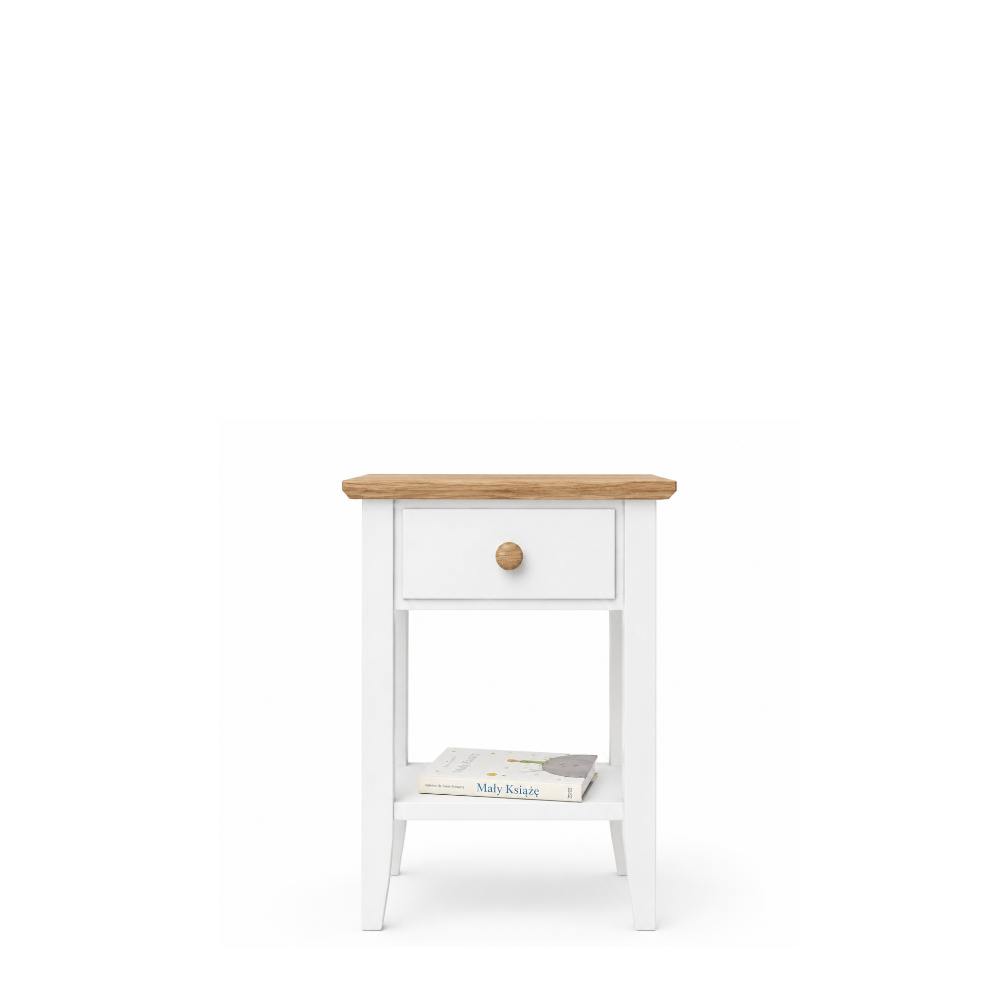 Table de chevet 1S N01 Scandi en bois blanc / chêne naturel