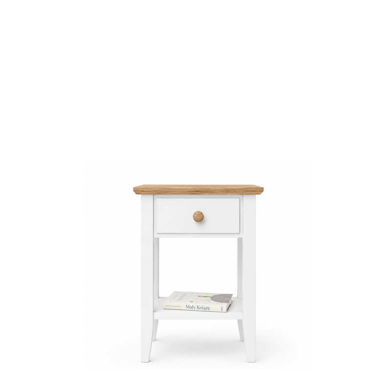 Table de chevet 1S N01 Scandi en bois blanc / chêne naturel