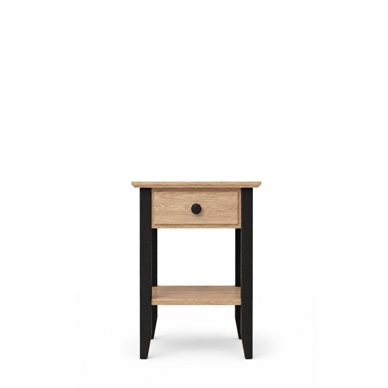 Table de chevet 1S N01 Scandi en chêne chêne naturel / noir