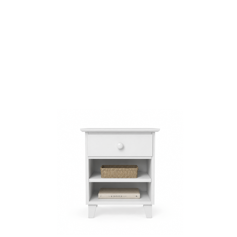 Table de chevet 1S N02 Scandi en bois blanc
