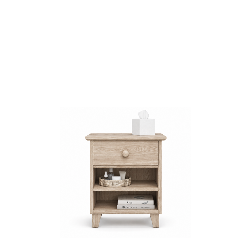 Table de chevet 1S N02 Scandi en chêne chêne blanchi