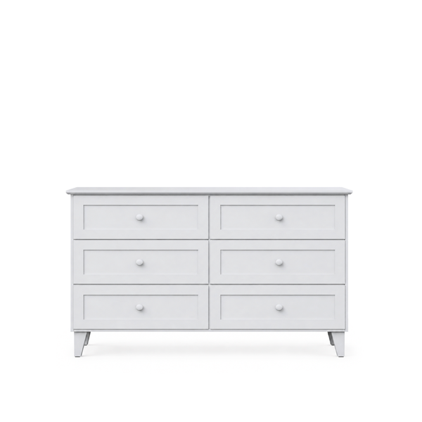Komoda z 6 szufladami drewniane popielaty 154 cm – sypialnia, styl skandynawski