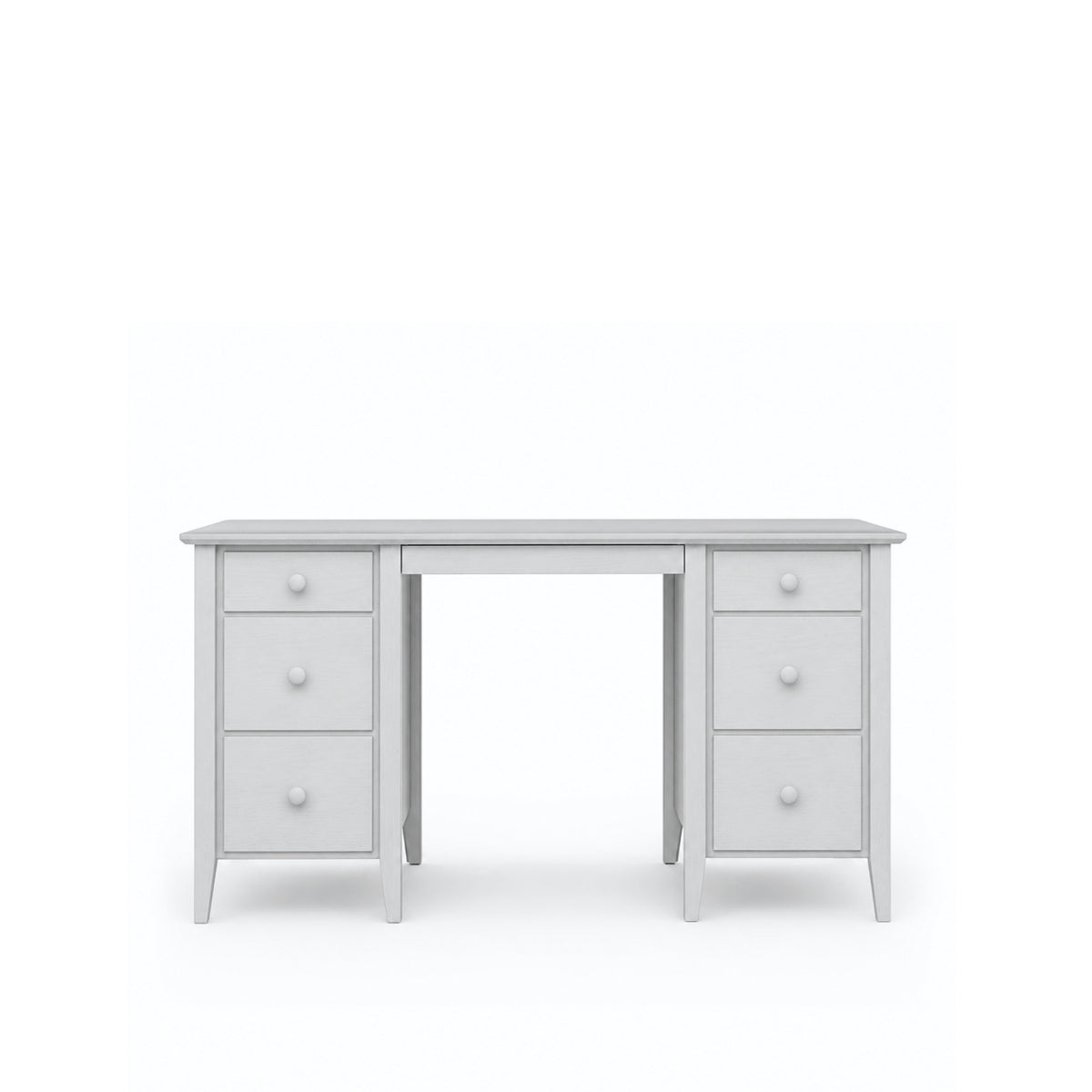 Bureau z 6 tiroirmi en bois gris – bureau i chambre de jeune, scandinave