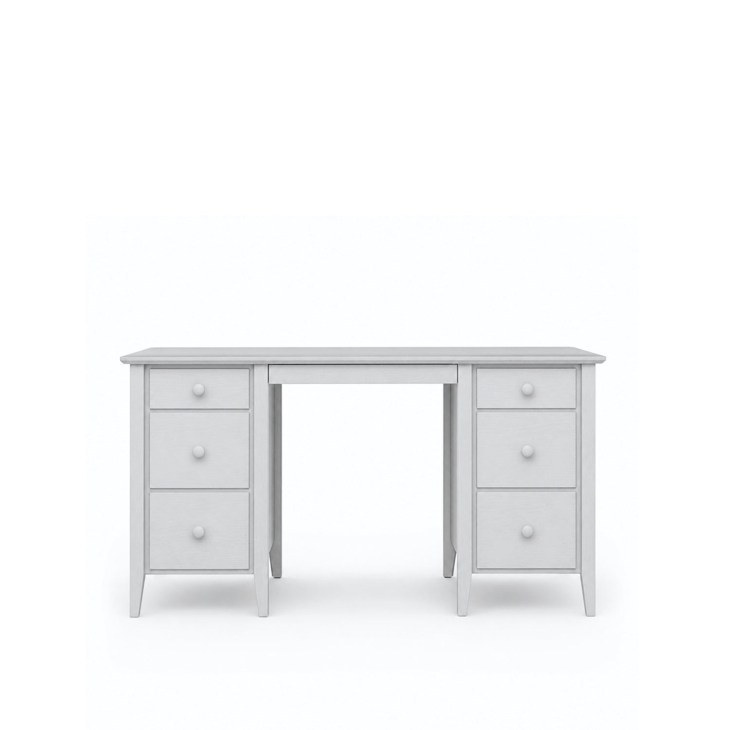 Bureau z 6 tiroirmi en bois gris – bureau i chambre de jeune, scandinave