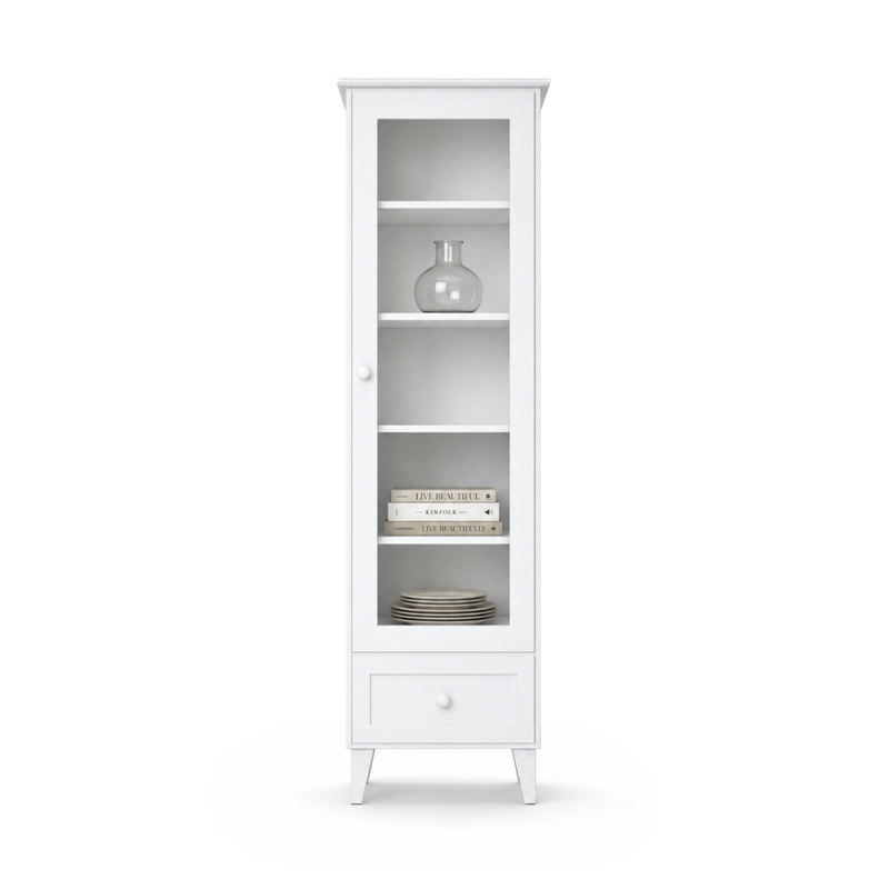 Vitrine 1S 57 Scandi en bois blanc