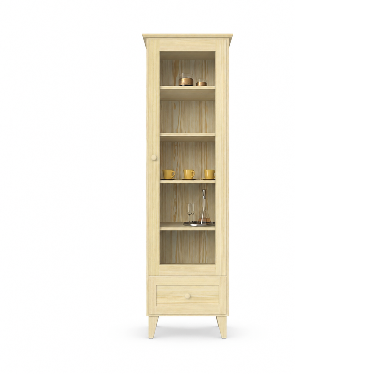 Pine display cabinet 1S 57 Scandi clear pine