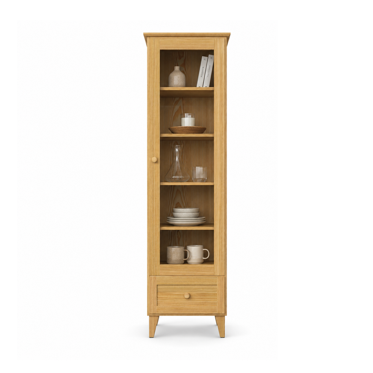 Vitrine 1S 57 Scandi en pin pin naturel