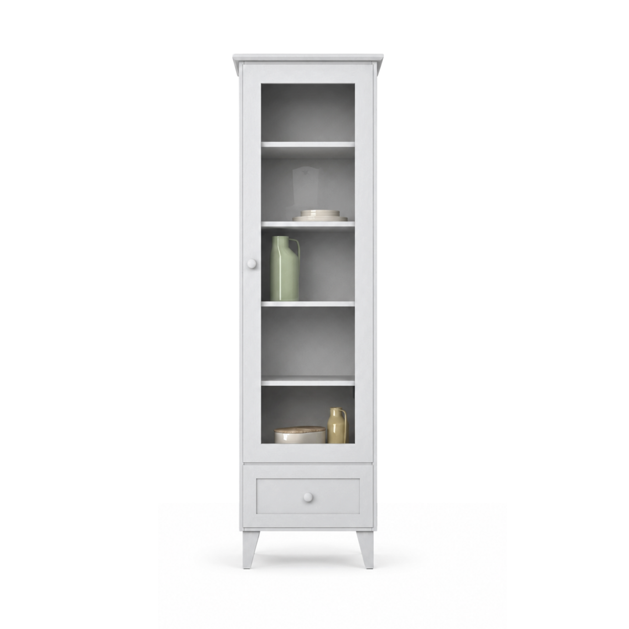 Holzvitrine 1S 57 Scandi grau